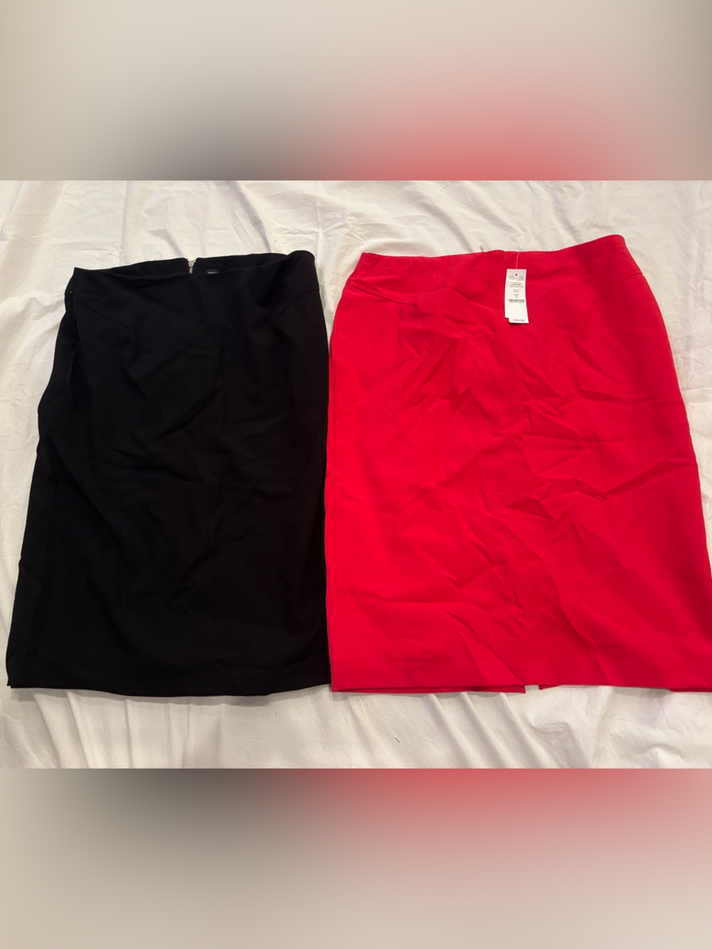 White House Black Market Red and Black Pencil Skirt Set